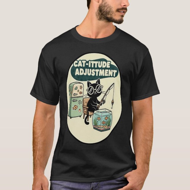 funny design of cat T-Shirt (Front)