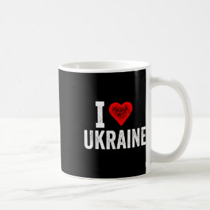 Funny Design Retro I Love Ukraine With A Red Heart Coffee Mug