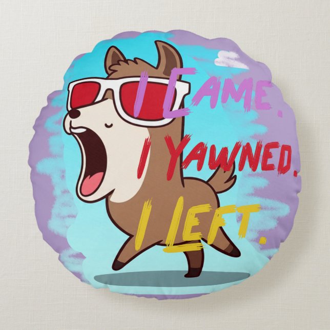 Funny Design throw piliow for your home Round Cushion (Front)