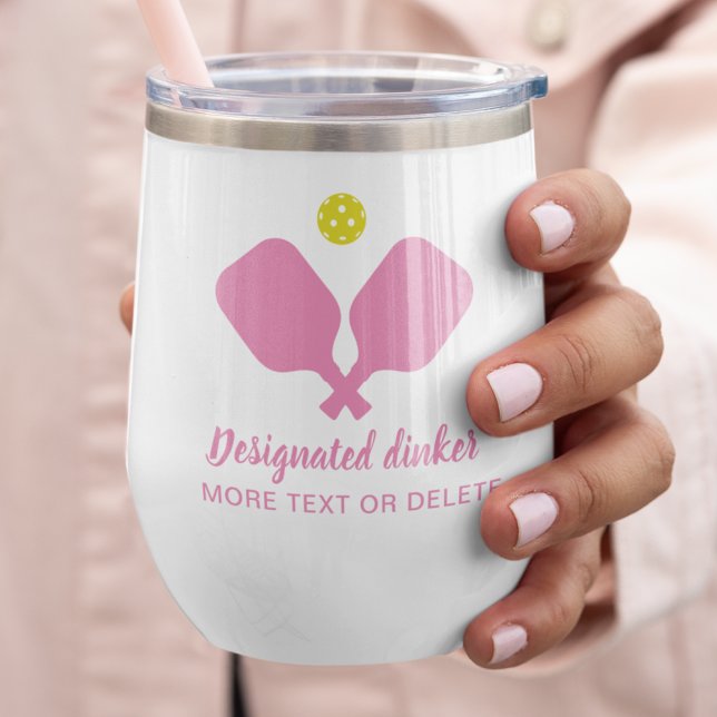 Funny Designated Dinker Custom Pickleball Pink (Creator Uploaded)