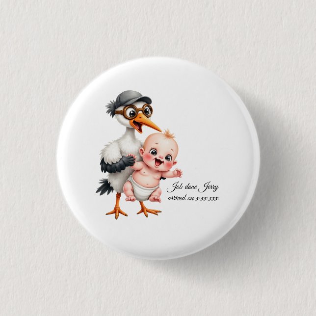 Funny designed sticker buttons baby shower adjust  (Front)