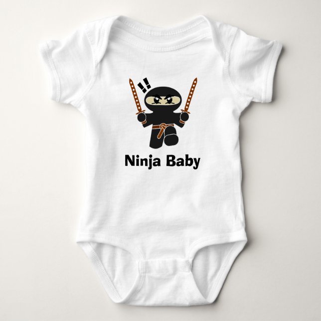Funny Designs Ninja Baby Baby Bodysuit (Front)