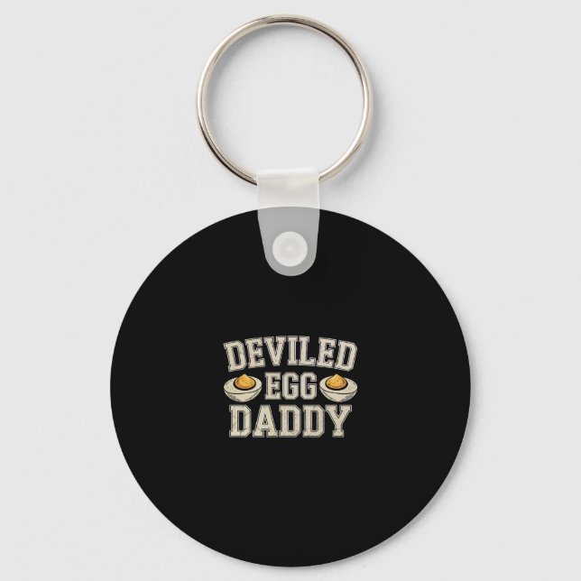 Funny Deviled Egg Daddy Thanksgiving Dinner Humor  Key Ring (Front)
