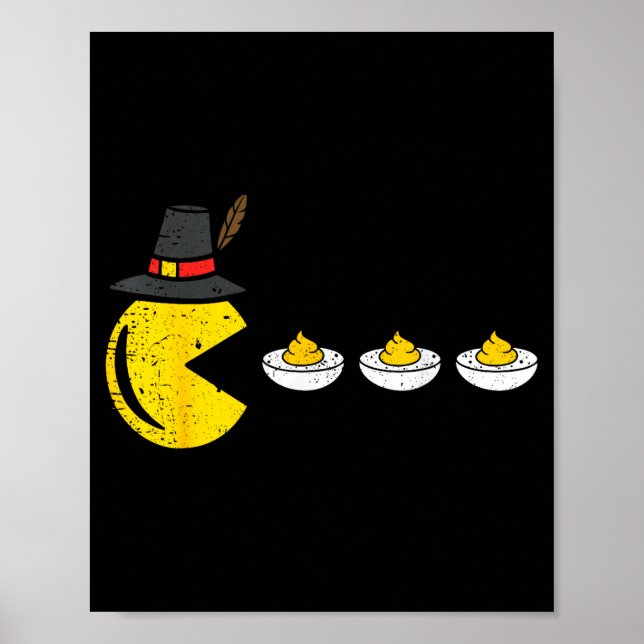 Funny Deviled Eggs Thanksgiving Video Gamer Poster (Front)