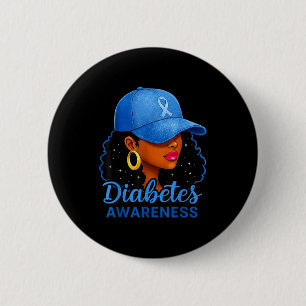 Funny Diabetes Awareness Month Black Women  6 Cm Round Badge