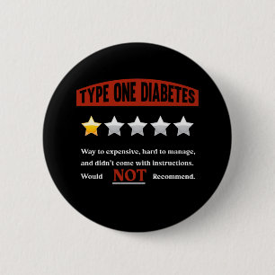 Funny Diabetes Joke Diabetic Humour 6 Cm Round Badge