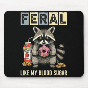 Funny Diabetes Raccoon Humor Type One Insulin Joke Mouse Pad