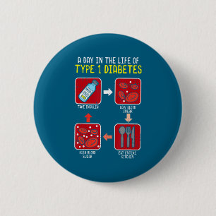 Funny Diabetic Type 1 Life Cycle Funny Diabetes 6 Cm Round Badge