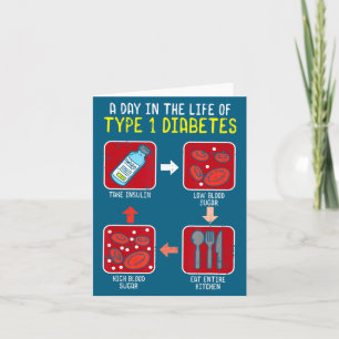 Funny Diabetic Type 1 Life Cycle Funny Diabetes  Card