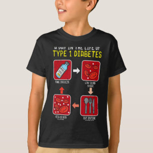 Funny Diabetic Type 1 Life Cycle Funny Diabetes  T-Shirt