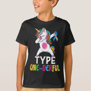 Funny Diabetic Unicorn Type One-derful Type 1 Diab T-Shirt