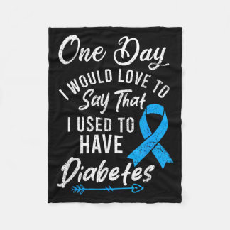 Funny Diabetics Blue Ribbon Diabetes Awareness Fleece Blanket