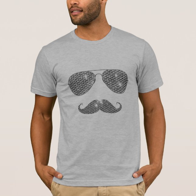Funny Diamond Moustache With Glasses T-Shirt (Front)