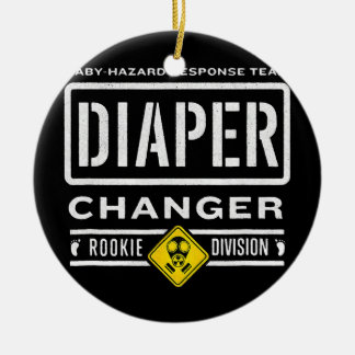 Funny Diaper Changer Duty Expecting Baby New Dad Ceramic Tree Decoration