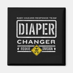 Funny Diaper Changer Duty - Expecting Baby New Dad Magnet