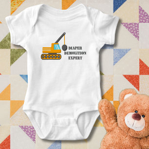 Funny Diaper Demolition Expert  Baby Bodysuit