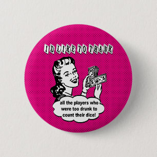 Funny Dice - I'd Like To Thank 6 Cm Round Badge