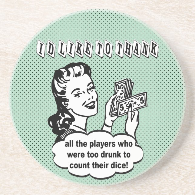 Funny Dice - I'd Like To Thank Coaster (Front)