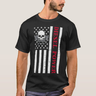 Funny Diesel Mechanic Motorcycle American Diesel P T-Shirt