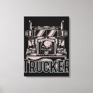 Funny Diesel Trucker Big Rig Semi Canvas Print