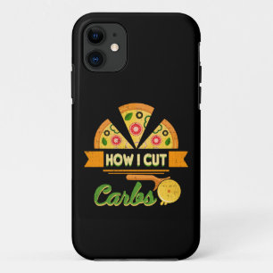 Funny Diet Humour - How I Cut Carbs - Pizza Novelt Case-Mate iPhone Case