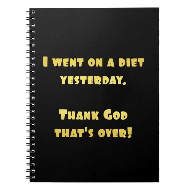 Funny Dieting Joke Notebook (Front)