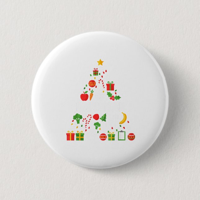 Funny Dietitian Christmas Tree Lights Womens Mens  6 Cm Round Badge (Front)