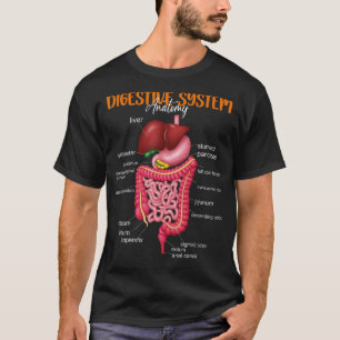 Funny Digestive System Anatomy Anatomical Biology T-Shirt