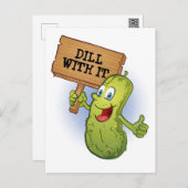 Funny Dill Pickle Pun Postcard (Front/Back)