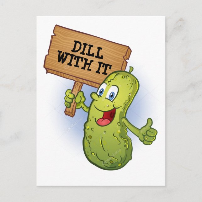 Funny Dill Pickle Pun Postcard (Front)