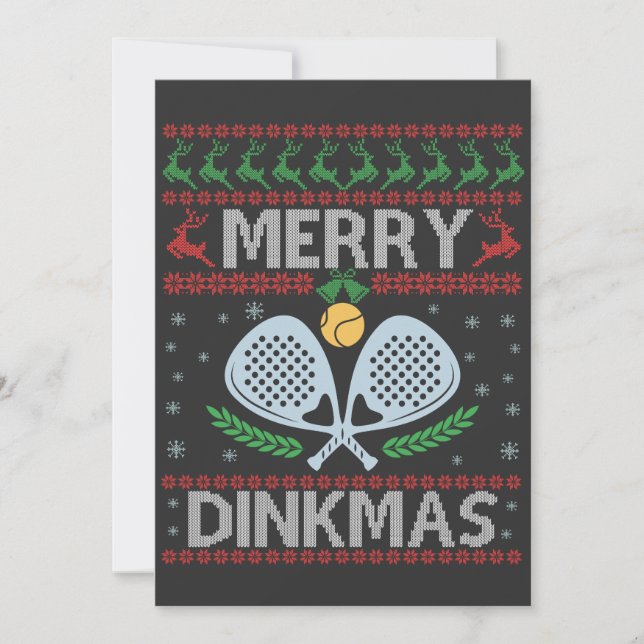 Funny Dinkmas Ugly Christmas Sweater Pickleball   Invitation (Front)