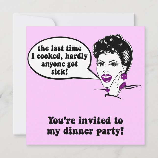 Funny dinner party invitation (Front)