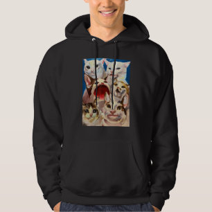 Funny Dinner Table Cat Crying Cat Pop Cat Polite C Hoodie