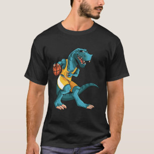 Funny Dino Playing Sketll T-rex Lover Player Kids T-Shirt