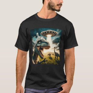 Funny Dinosaur Abduction By UFO Selfie Hilarious A T-Shirt