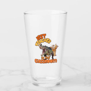 Funny Dinosaur Art Teacher Creative Classroom Glass