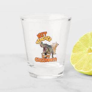 Funny Dinosaur Art Teacher Creative Classroom Shot Glass