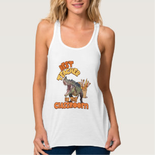 Funny Dinosaur Art Teacher Creative Classroom Singlet