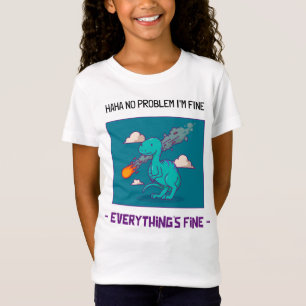 Funny Dinosaur Asteroid Everything's Fine T-Shirt