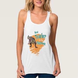 Funny Dinosaur Best Teacher in the Classroom Singlet