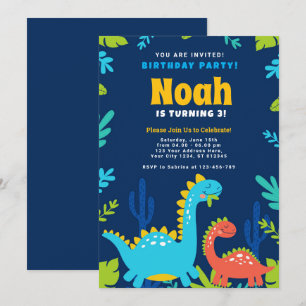 Funny Dinosaur Birthday Party Invitation
