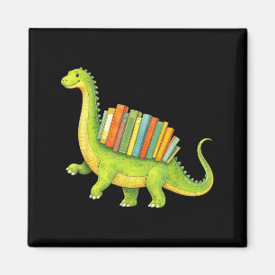 Funny Dinosaur Book Lover Bookworm Reading Books Magnet
