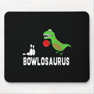 Funny Dinosaur Bowler - Dino Gift Idea Mouse Pad