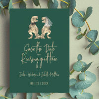 Funny Dinosaur Bride and Groom Wedding