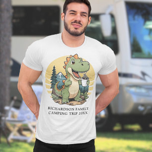 Funny Dinosaur Camper Custom Family Camping Trip T-Shirt