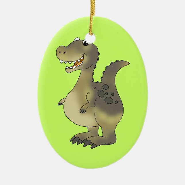 Funny dinosaur ceramic tree decoration (Front)