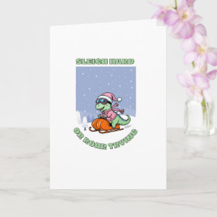 Funny Dinosaur Christmas  Card