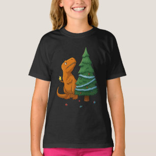 Funny Dinosaur Christmas – Cute T-Rex Holiday T-Shirt
