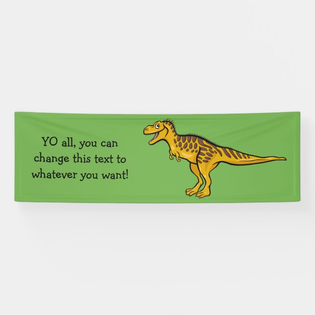 Funny Dinosaur custom text & colour banner (Horizontal)