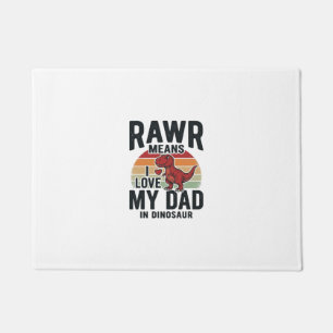 Funny Dinosaur Dad RAWR Vintage Shirt Design_1 Doormat